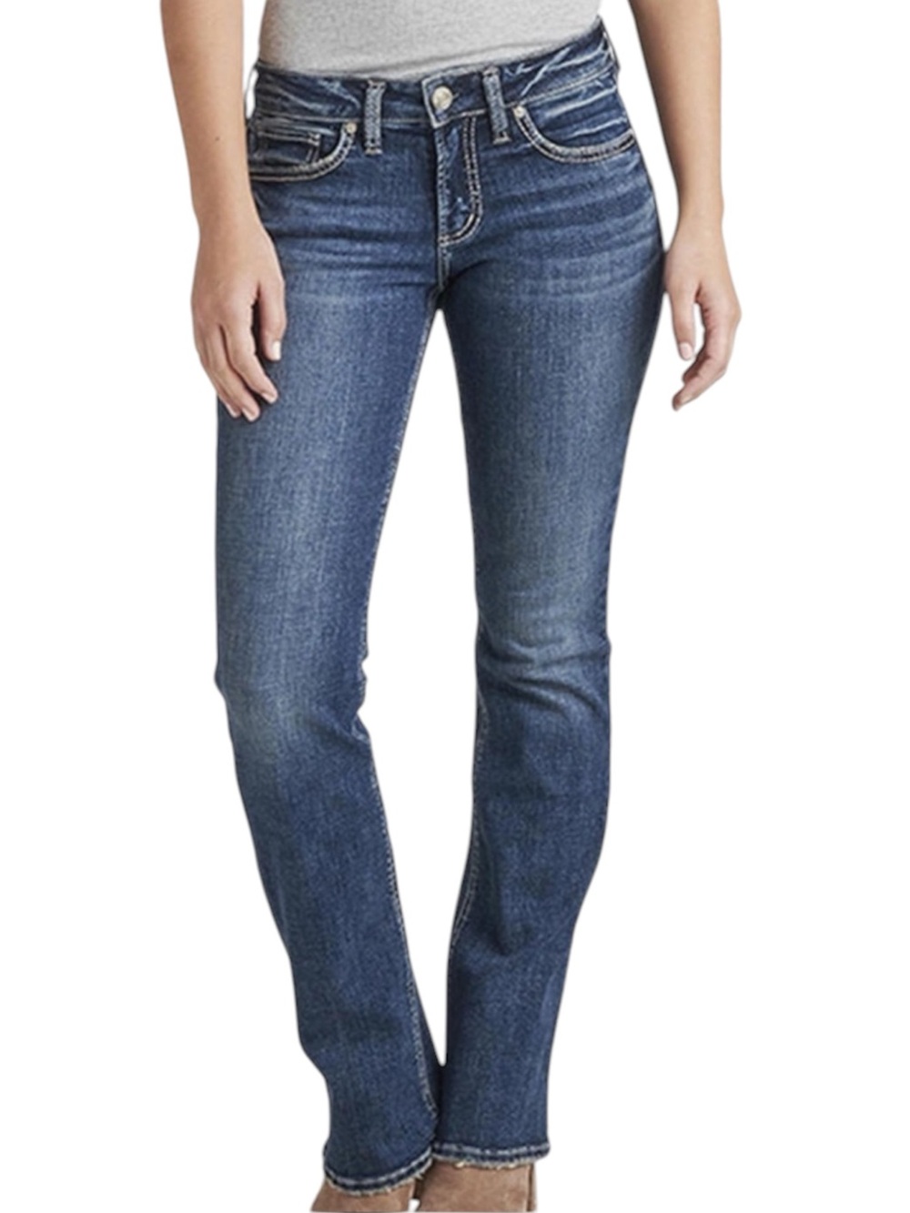 Silver Jeans Britt Slim Bootcut Jeans 30x33 Fits 31x32 Stretch Y2K Blue Denim